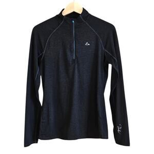 Paradox Merino Blend Womens Quarter Zip Pullover Black Size Large